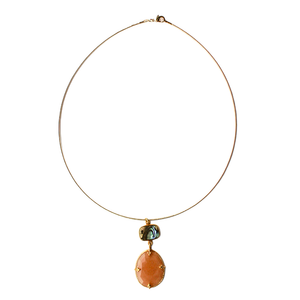 Unieke Bedel Bangle Ketting Maansteen Parelmoer
