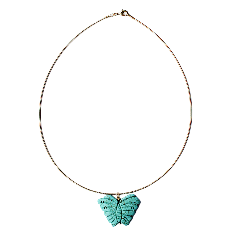 Unieke Bedel Bangle Ketting Turquoise Vlinder