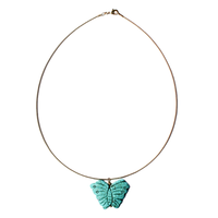 Unieke Bedel Bangle Ketting Turquoise Vlinder