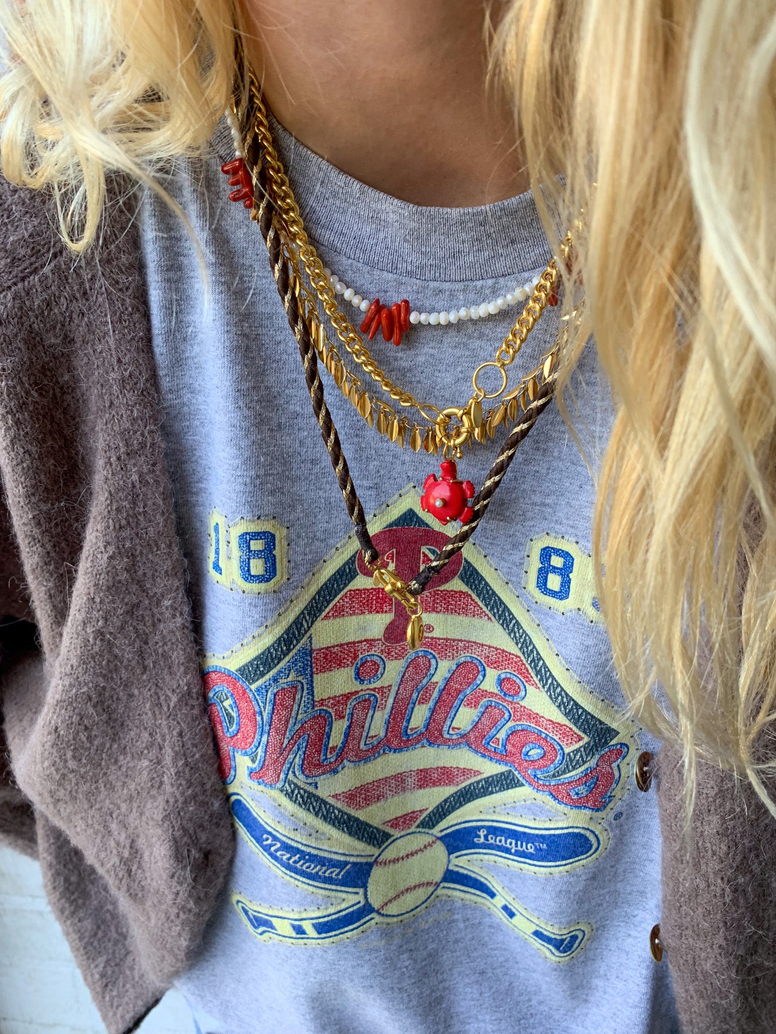 Gouden blaadjes ketting