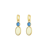 Witte Aventurijn Blauwe Onyx Oorbellen