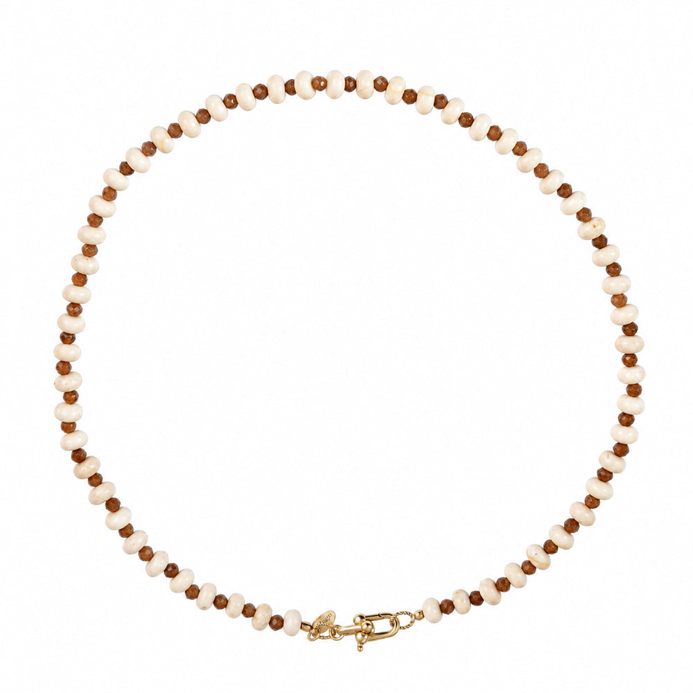 Witte Aventurijn Edelstenen Donut Ketting