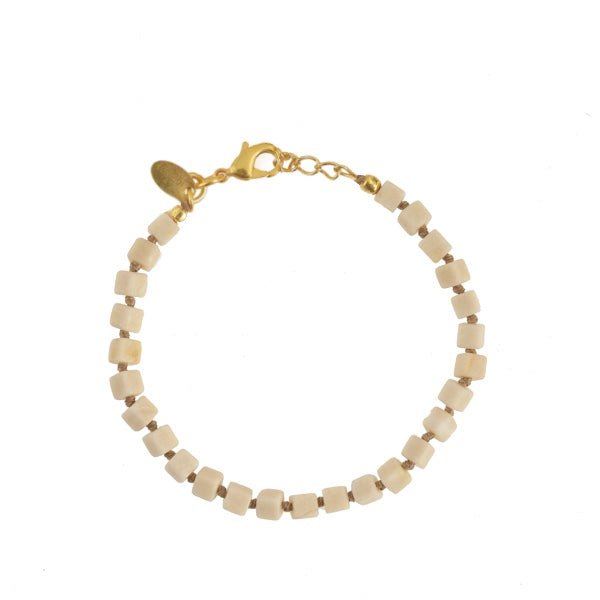 witte avonturijn armband handgeknoopt
