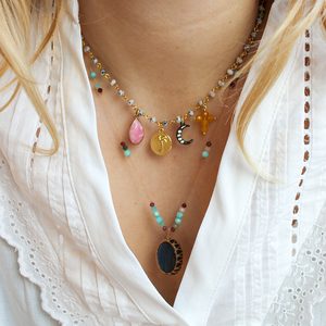 Witte Jade Ketting Met Bedels Maantje