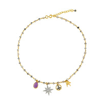 Witte Jade Ketting Met Bedels Sterretje