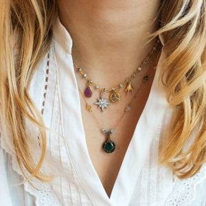 Witte Jade Ketting Met Bedels Sterretje