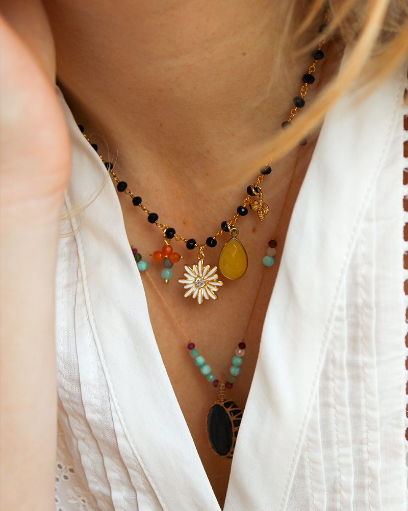 Zwarte Jade Ketting Met Bedels