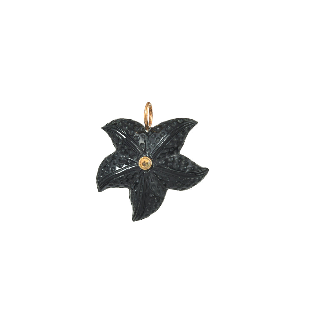 Zwarte onyx zeester bedel