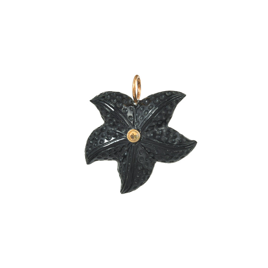 Zwarte onyx zeester bedel