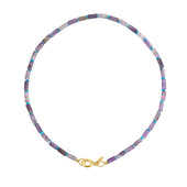 amethist staafjes ketting met turquoise