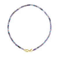 amethist staafjes ketting met turquoise