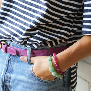 Armband Edelsteen Roze Jade Donut
