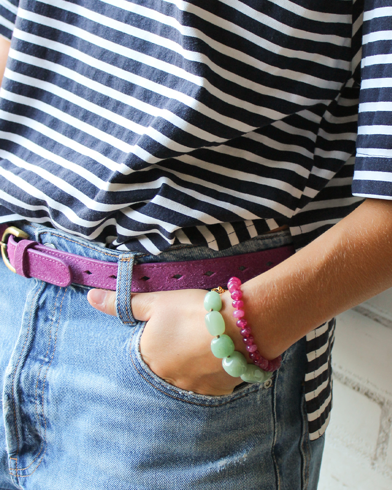 Armband Edelsteen Roze Jade Donut