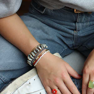 Geknoopte Dalmatiër Jaspis Armband
