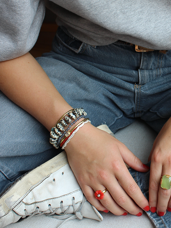 Geknoopte Dalmatiër Jaspis Armband
