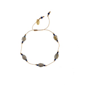 Koord armbandje met labradoriet