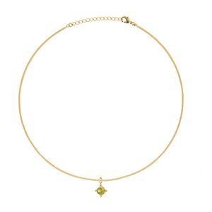 bedelketting met peridot geboortesteen