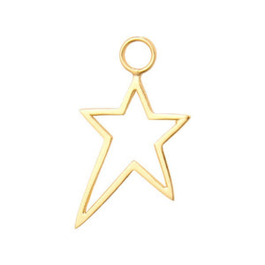Big gold plated outlining of a star charm for woman