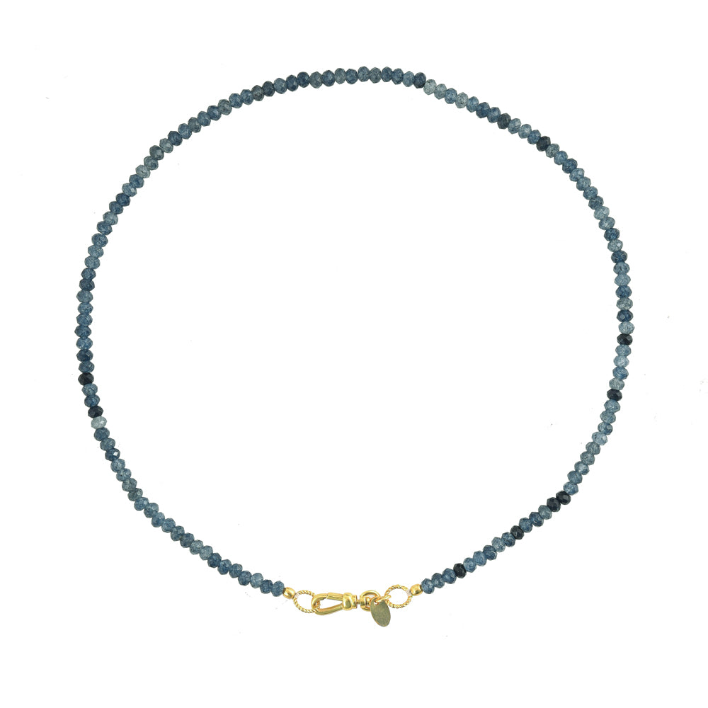 blauwe jade edelstenen ketting