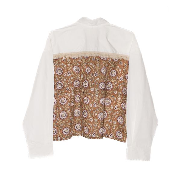 Blouse Print Achterkant Okergeel