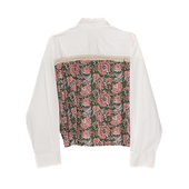 Blouse Wit Print Roze Groen Achterkant