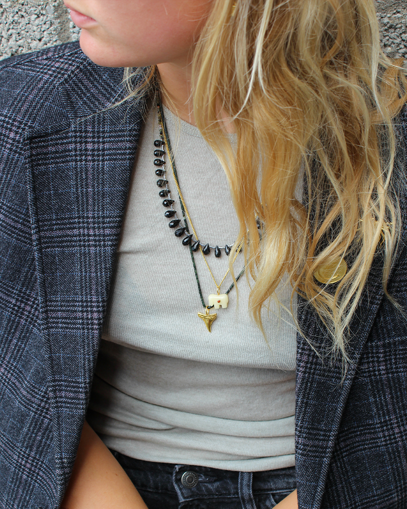 Druppel Edelstenen Ketting Zwarte Onyx