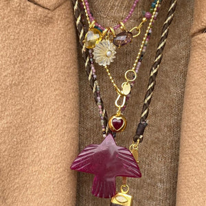 bruine satijnen koord ketting