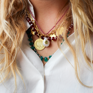 Druppel Edelstenen Ketting Groene Onyx