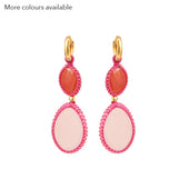 Edelstenen Oorbellen Gekleurd Draad roze