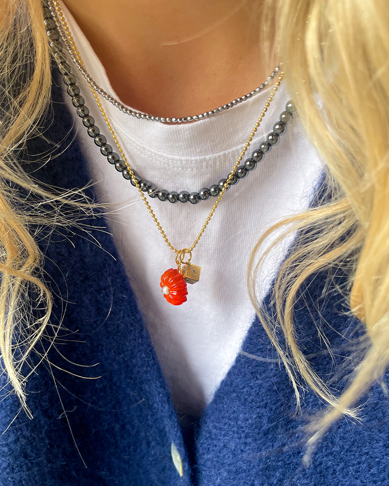 zwarte pyriet edelstenen ketting