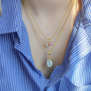 gouden ketting met schelp bedel
