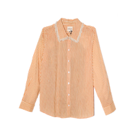 Gele Handgemaakte streepjes Blouse