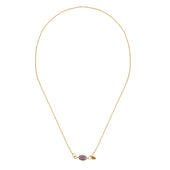 Gouden Ketting Edelsteen Sluiting Amethist