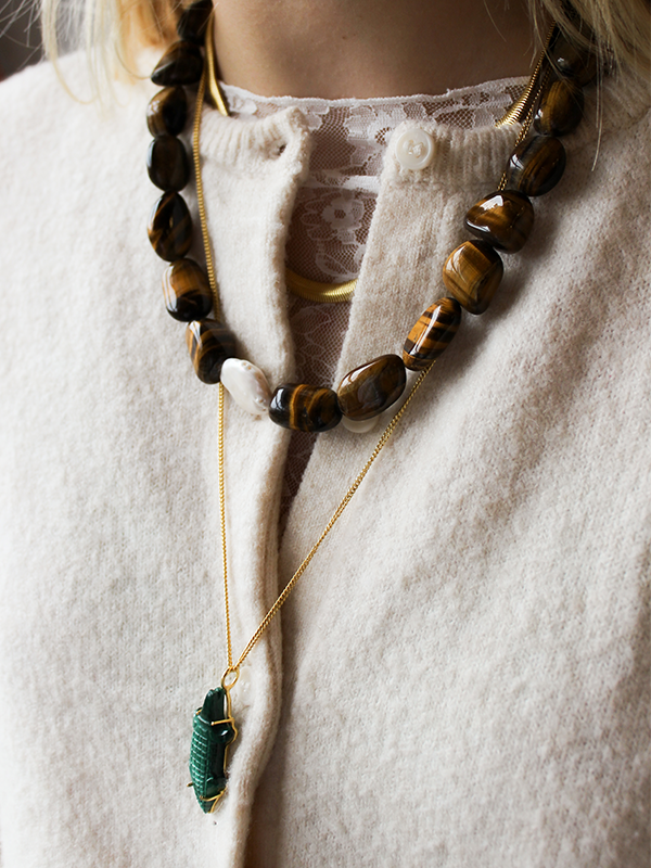 Krokodil malachiet hanger