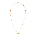 Gouddraad Ketting Lucky Bedel Peach