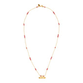 Gouddraad Ketting Lucky Bedel Peach