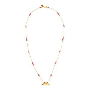 Gouddraad Ketting Lucky Bedel Peach