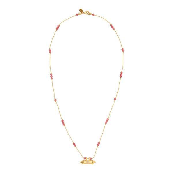 Gouddraad Ketting Lucky Bedel Peach