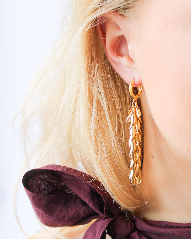 gouden blaadjes oorbellen