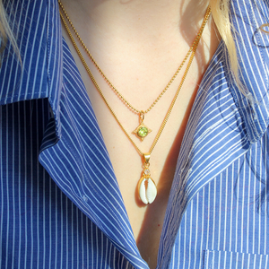 gouden ketting met schelp bedel