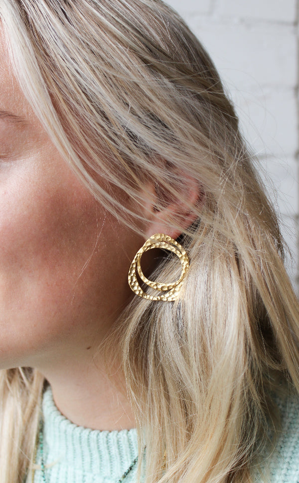 Gouden Ronde Studs Oorbellen