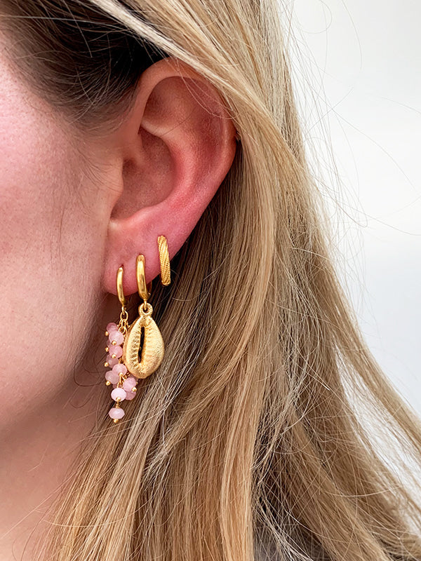 Gouden schelp oorbellen