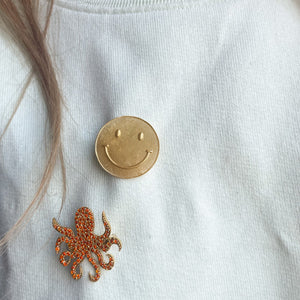 Gouden SMiley Broche