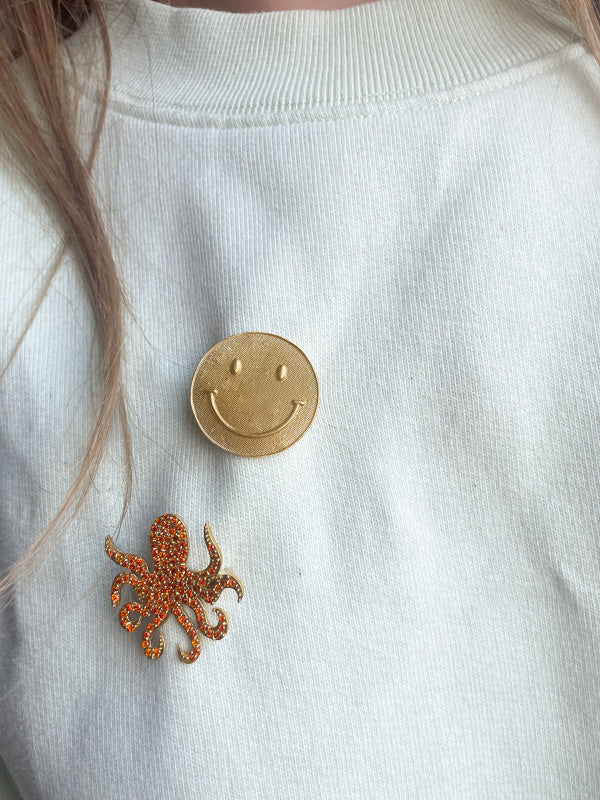 Gouden SMiley Broche