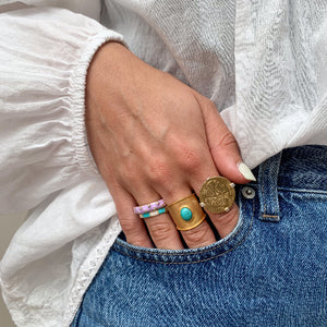 Lila Zirkonia Sterren Ring Emaille