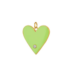 Groot Groen Emaille Hart