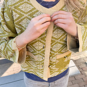 Groen Vintage Kantha Jasje 