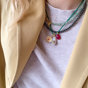 parel druppel met peridoot steentje