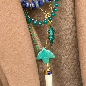 Druppel Edelstenen Ketting Groene Onyx