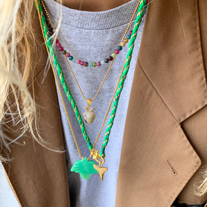 Groene Satijnen Ketting met Slot
